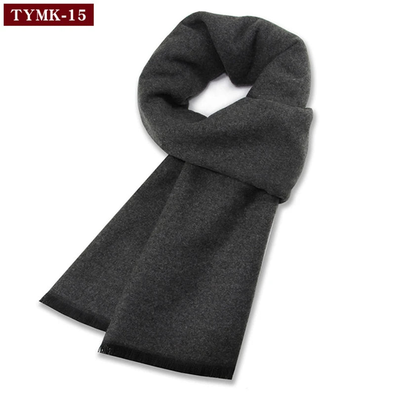 Luxury Wool Scarf for Men | Winter Warm Cashmere Silk Plaid Pashmina Shawl | EnigmaParis