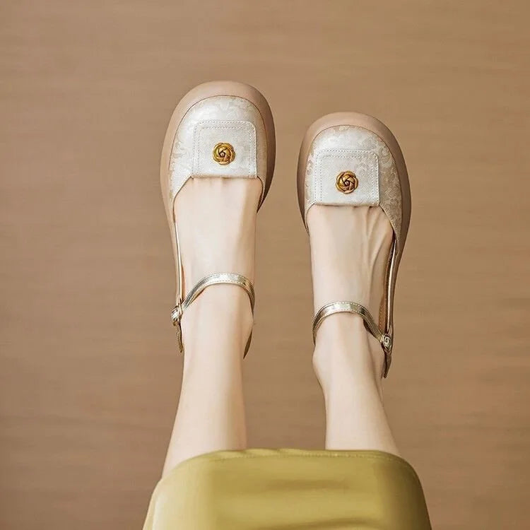 New Chinese Style New Thick Soled Thick Heel Baotou Sandals Female Line with Female Sandal Fairy Wind High Heel Single Shoes
