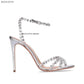 Snc Nude Peep Toe Crystal PVC Sandals Ankle Buckle Strap Thin High Heels Sandals Woman Summer Lady Stilettos Shoes on Heels
