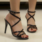 Women's Shoes 2025 New Buckle Strap Women's Sandals Fashion Narrow Band Office and Career Summer Plus Size Solid Heeled Sandals