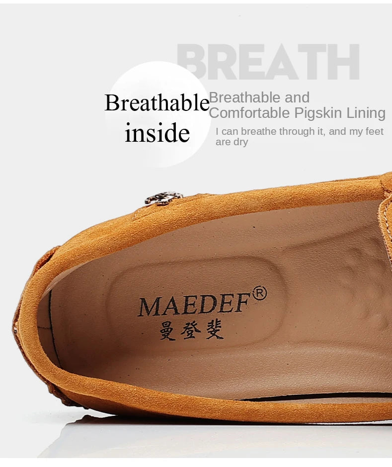 Men Suede Leather Loafers Shoes | Slip on Non-slip Driving Loafers for Men