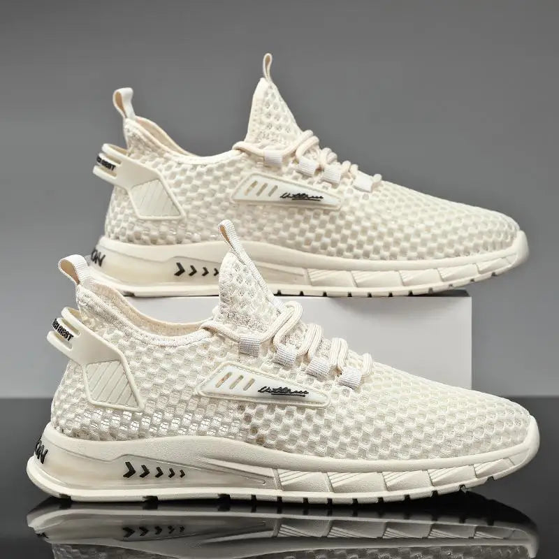 Men's Shoes Summer Hollow Mesh Breathable Shoes Men Casual Sports Running Sneakers Fashion Comfortable Mens Beach Shoes