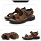 Summer Men's Leather Sandals Outdoor Resort Beach Shoes Soft Rubber Lightweight Hiking Shoes Anti-slip Wear-resistant Flip Flops