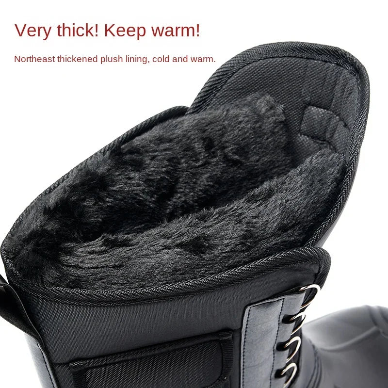 Winter Men's Outdoor Boots Warm Waterproof Snow Boots for Men Fishing Men's Non-slip Hiking Boots Male Sneakers Work