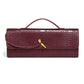 Burgundy bag cherry red envelope wine red envelope upscale new handbag European and American fashion crocodile flip hand organ b