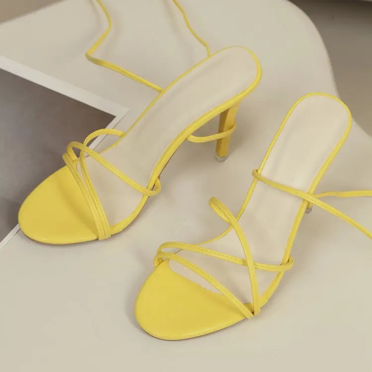 Women's Sexy Gold Open Toe Sandals For Party With Criss-cross Straps , High Heels, Comfortable,Thick Heels