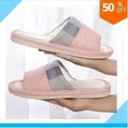 Genuine Leather Slippers Homes in indoor slipper summer open toe sandals men women elderly casual Slides shoes