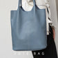 Genuine Leather Commuter Tote Bag Simple Ladies Soft Cowhide Tote Shoulder Handbag Large Capacity Women Bucket Bag 2025 New