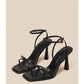 2025 designer women's new fashion letter high heels black super high heels stilettos lace-up sandals for women