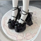 Bow Women Heeled Sandals Platform Mary Jane Shoes Woman Summer 2025 Trend Lolita Elegant Dress Chunky Pumps Zapatillas De Mujer