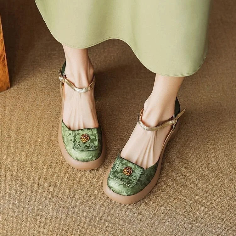 New Chinese Style New Thick Soled Thick Heel Baotou Sandals Female Line with Female Sandal Fairy Wind High Heel Single Shoes