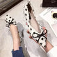Pointed Toe Woman Flats White with Bow Shoes for Women