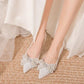 Pumps with Bow on Heeled Wedding Bride Shoe High Heels Shoes for Women Pointed Toe Woman PumpsLoafers Stilito Beau Today Lastest