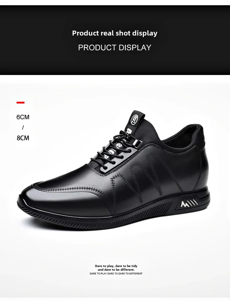 Invisible Height Increasing Leather Shoes