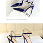 86-1 Style Simple Slim Ultra High Heel Shallow Painted Leather Sexy Nightclub Slimming One-word Strap Women Cool Shoes