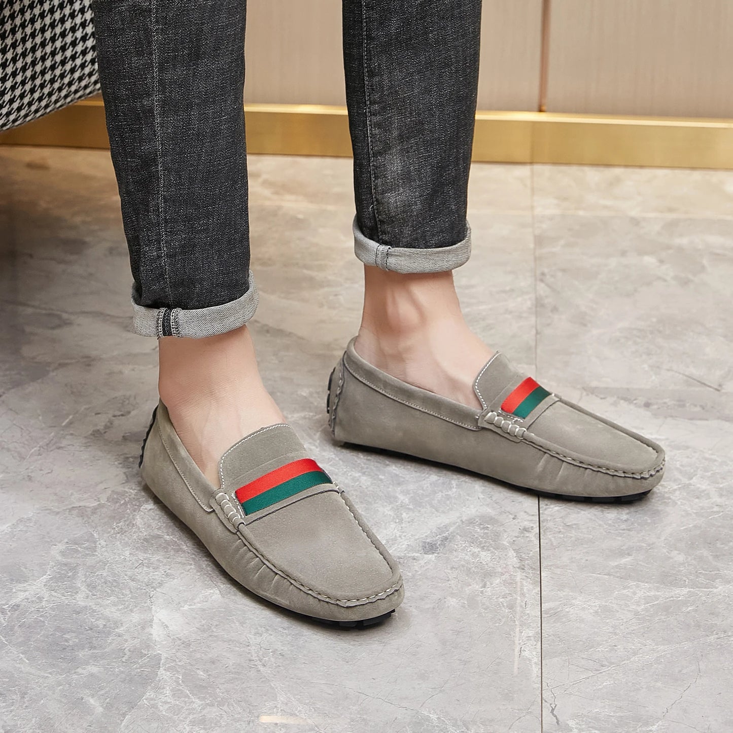 Men Suede Loafers | Comfortable Slip on Moccasins