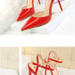 86-1 Style Simple Slim Ultra High Heel Shallow Painted Leather Sexy Nightclub Slimming One-word Strap Women Cool Shoes