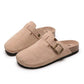 2023 New Concise Retro Outside Flat with Women's Slippers Mules Modern Sandals Buckle Shoes Strap Autumn Winter