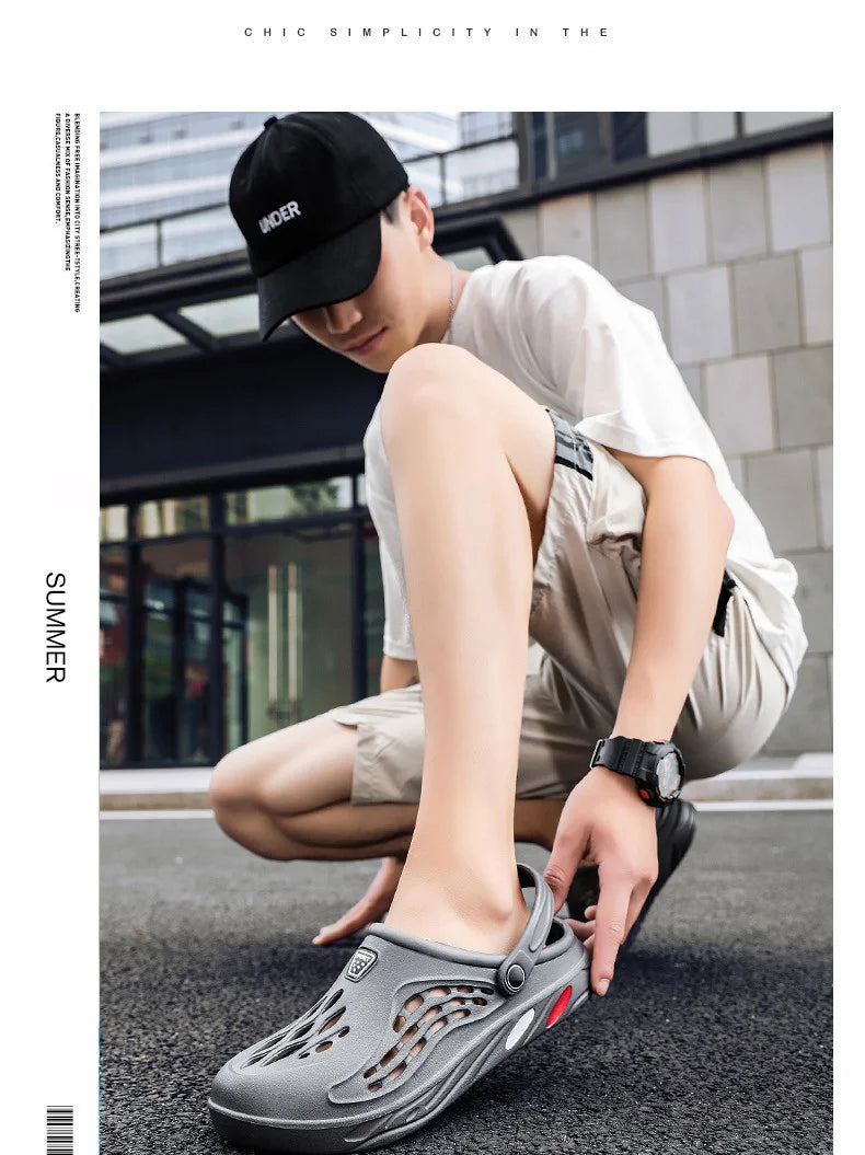 Summer Men Sandals | Light EVA Men's Casual Shoes | Hole Shoes Clogs | Outdoor Male Beach Flat Slippers