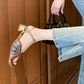 FEDONAS Summer Mixed Colors Women Sandals Ankle Strap Elegant Shoes Woman Genuine Leather Thick Heels Fashion Party Office Lady