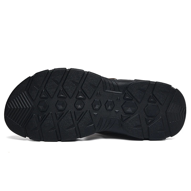 Brand Classic Mens Sandals Summer Genuine Leather Sandals Men Outdoor Casual Lightweight Sandal Fashion Men Sneakers Size 38-46