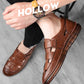 Leather Sandals Baotou 2025 Summer New Genuine Leather Breathable Hollow Porous Shoes Men's Tendon Soft Bottom Middle-Aged Dad S