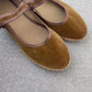 Velvet Mary Jane Shoes for Women Hand Stitch Casual Streetwear Ballet Flats Pumps Female Solid Color Red Cloth Shoes Loafers