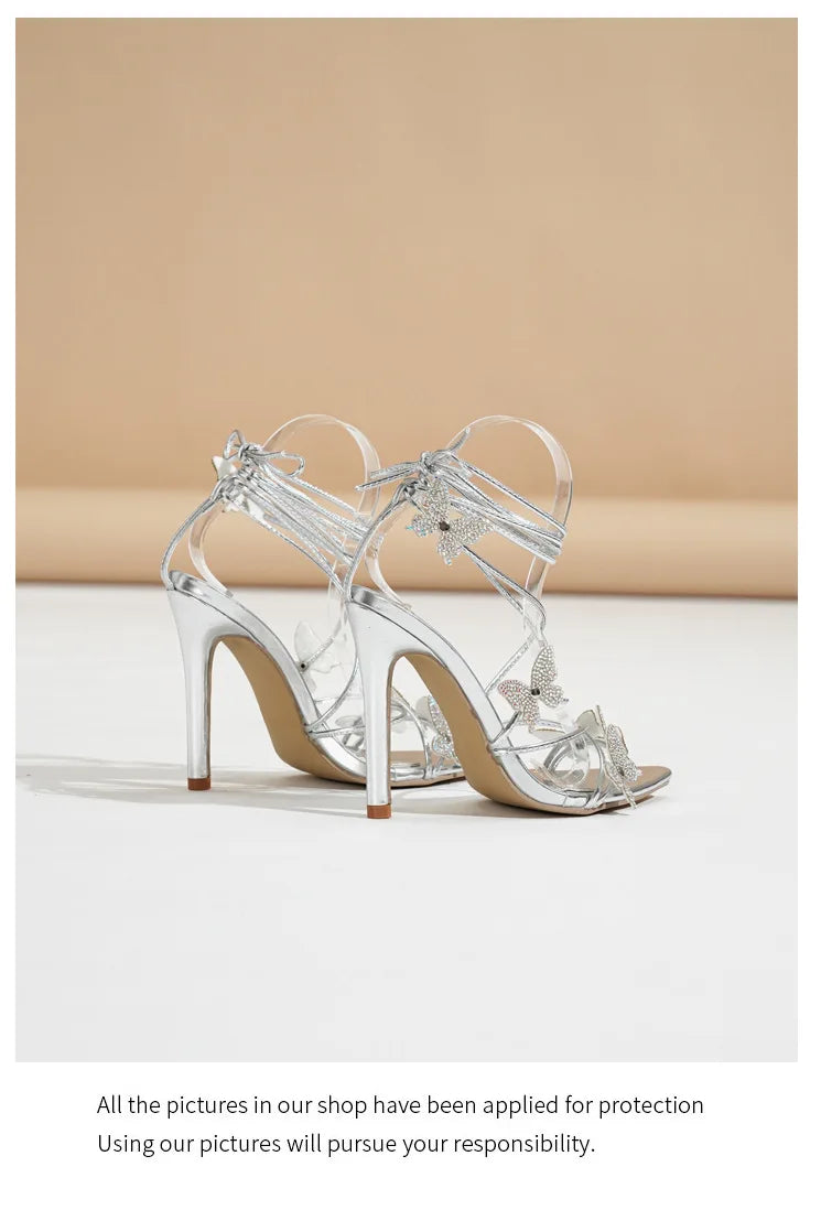 High Heels Shoes For Women Summer 2025 New Bow Tie Strap French sandals