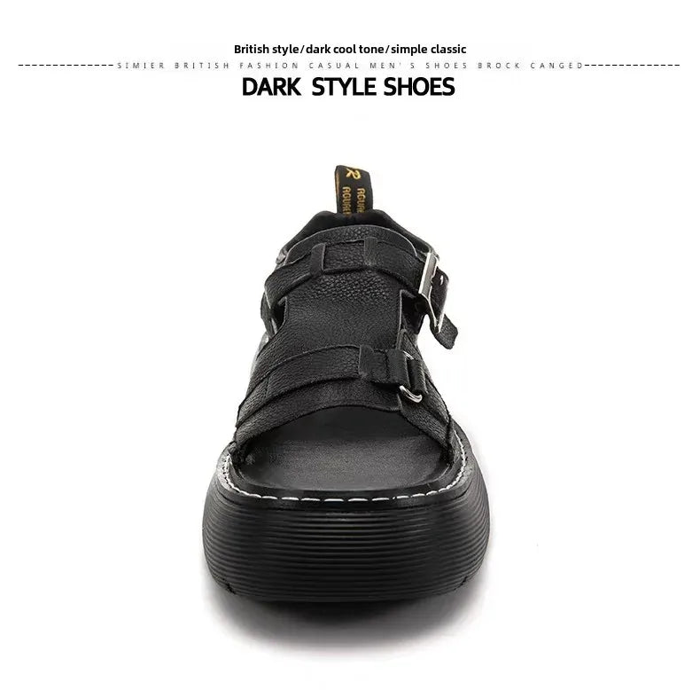 Men's Fashionable Genuine Leather Sandals 2023 Summer New Style Casual Sports Shoes Soft Bottom Anti-Slip Slippers