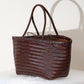 Handbags Women's Genuine Leather Shoulder Bag Weaving Casual Shopping Bag Vintage Big Tote Purse Cowhide Cross Hand Bags Lady