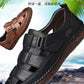 Leather Sandals Baotou 2025 Summer New Genuine Leather Breathable Hollow Porous Shoes Men's Tendon Soft Bottom Middle-Aged Dad S