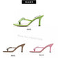 Butterfly Rhinestone Peep Toe Thin Heels Flipflops Women Summer Luxury Brand High Heels Sandals Ladies Casual Outside Slippers