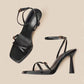 2025 designer women's new fashion letter high heels black super high heels stilettos lace-up sandals for women