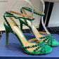 Snc Nude Peep Toe Crystal PVC Sandals Ankle Buckle Strap Thin High Heels Sandals Woman Summer Lady Stilettos Shoes on Heels