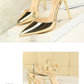 86-1 Style Simple Slim Ultra High Heel Shallow Painted Leather Sexy Nightclub Slimming One-word Strap Women Cool Shoes