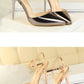 86-1 Style Simple Slim Ultra High Heel Shallow Painted Leather Sexy Nightclub Slimming One-word Strap Women Cool Shoes