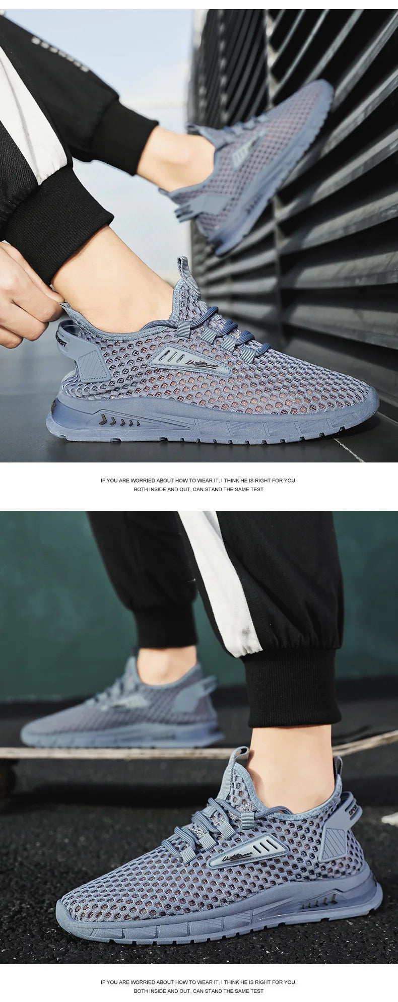 Men's Shoes Summer Hollow Mesh Breathable Shoes Men Casual Sports Running Sneakers Fashion Comfortable Mens Beach Shoes