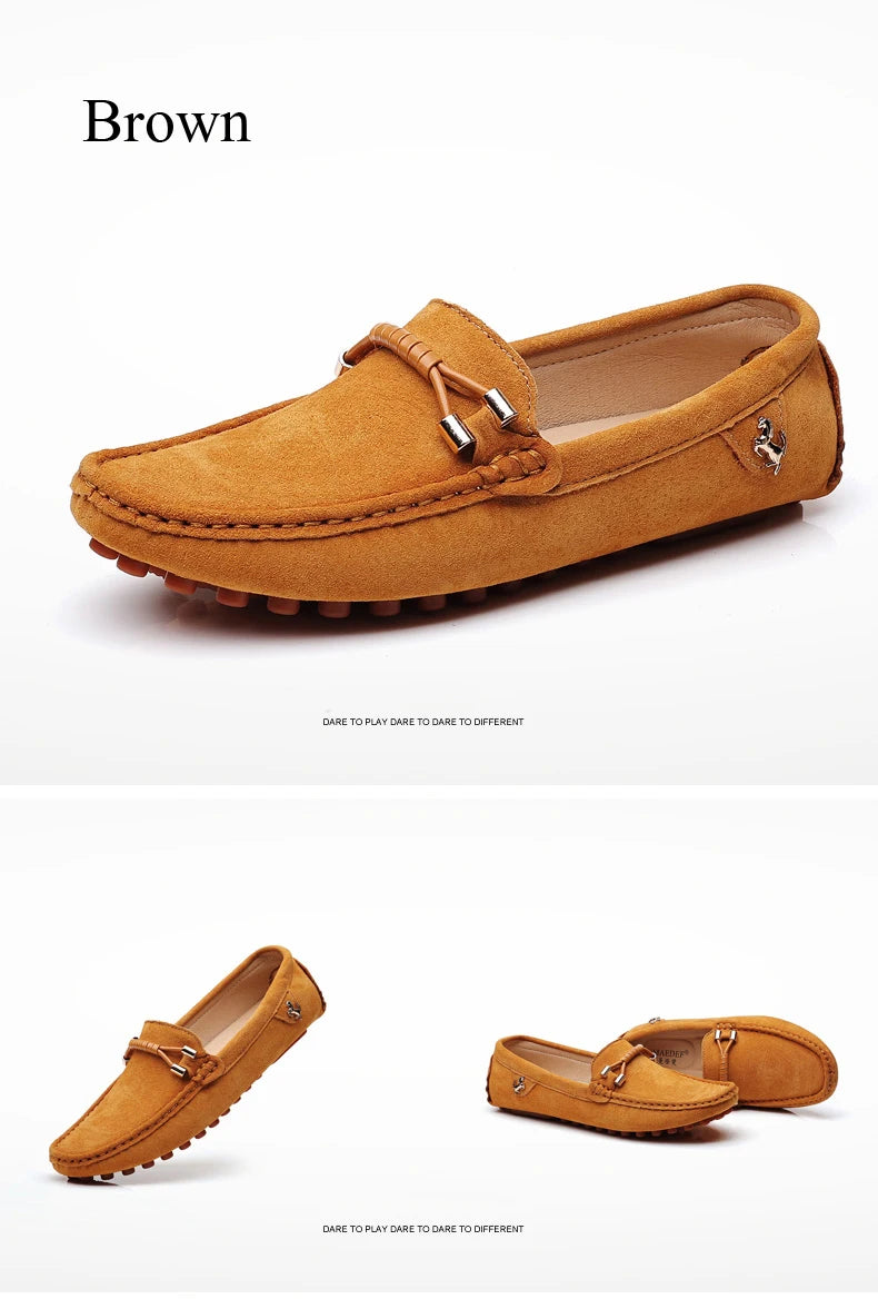 Men Suede Leather Loafers Shoes | Slip on Non-slip Driving Loafers for Men