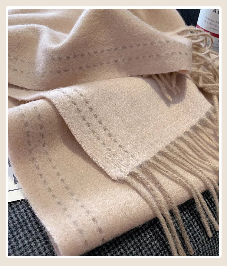 High-Quality 100% Wool Scarf | Women's Classic Soft Cashmere Muffler | EnigmaParis
