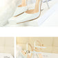 86-1 Style Simple Slim Ultra High Heel Shallow Painted Leather Sexy Nightclub Slimming One-word Strap Women Cool Shoes