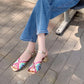 FEDONAS Summer Mixed Colors Women Sandals Ankle Strap Elegant Shoes Woman Genuine Leather Thick Heels Fashion Party Office Lady