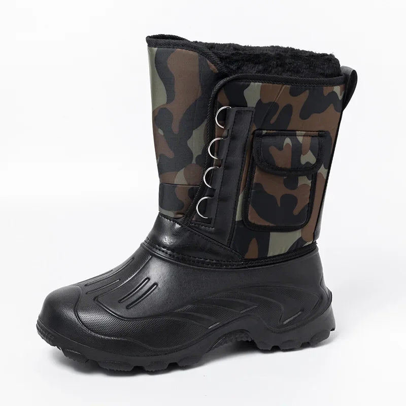 Winter Men's Outdoor Boots Warm Waterproof Snow Boots for Men Fishing Men's Non-slip Hiking Boots Male Sneakers Work