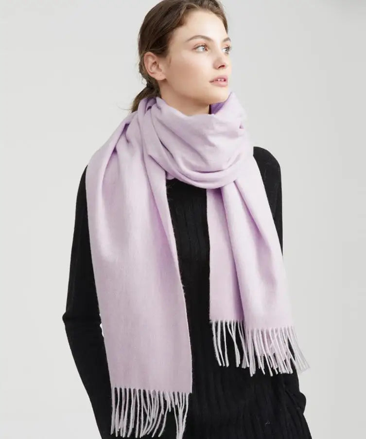 Solidlove 100% Wool Winter Scarf | Women's Fashion Cashmere Poncho Wrap | Elegant Scarves for Ladies | EnigmaParis