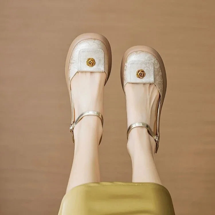 New Chinese Style New Thick Soled Thick Heel Baotou Sandals Female Line with Female Sandal Fairy Wind High Heel Single Shoes