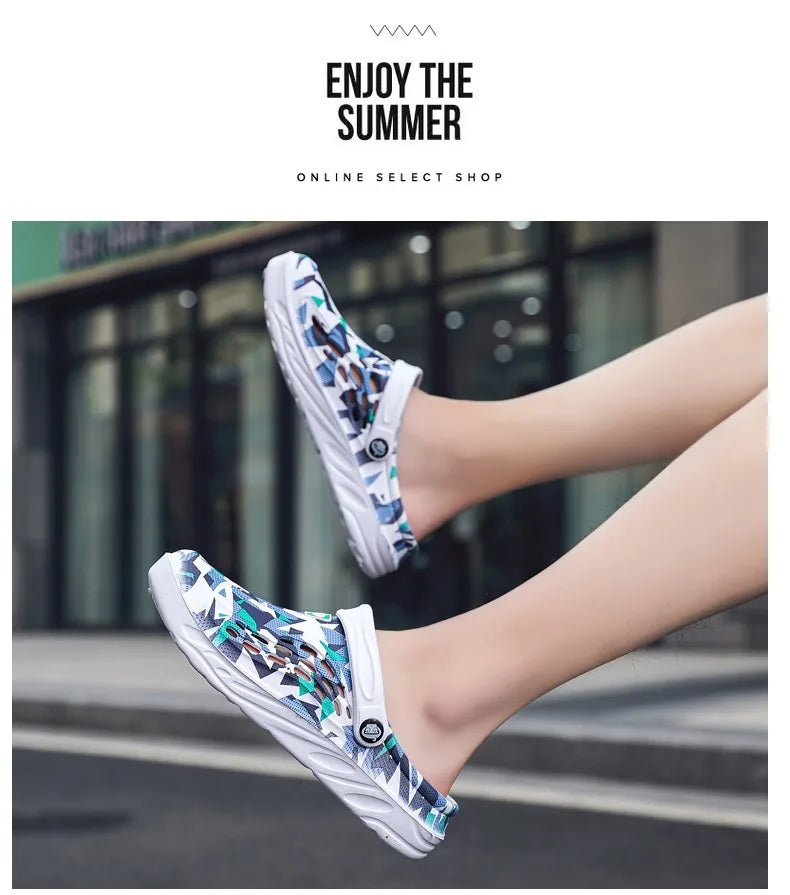 Summer Men Sandals | Light EVA Men's Casual Shoes | Hole Shoes Clogs | Outdoor Male Beach Flat Slippers