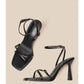 2025 designer women's new fashion letter high heels black super high heels stilettos lace-up sandals for women
