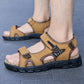 Summer Men's Leather Sandals Outdoor Resort Beach Shoes Soft Rubber Lightweight Hiking Shoes Anti-slip Wear-resistant Flip Flops