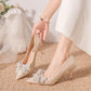 Pumps with Bow on Heeled Wedding Bride Shoe High Heels Shoes for Women Pointed Toe Woman PumpsLoafers Stilito Beau Today Lastest
