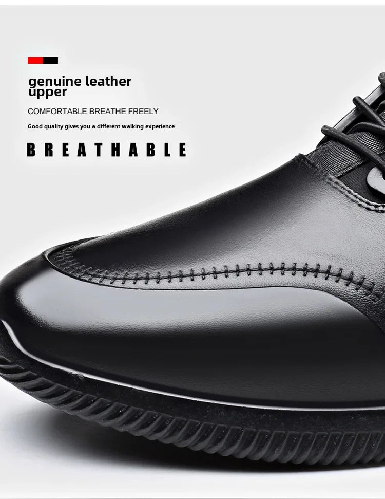 Invisible Height Increasing Leather Shoes