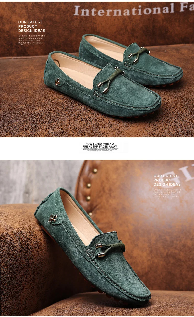 Men Suede Leather Loafers Shoes | Slip on Non-slip Driving Loafers for Men